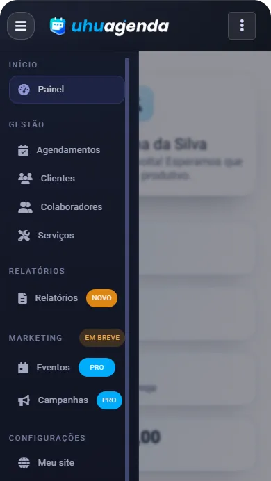 Mock do app UhuAgenda em smartphone